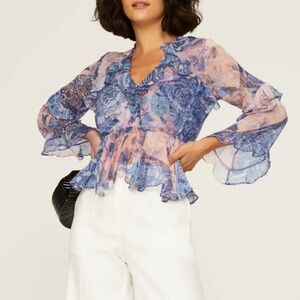 Misa Los Angeles Ayat Ruffle Top Size M